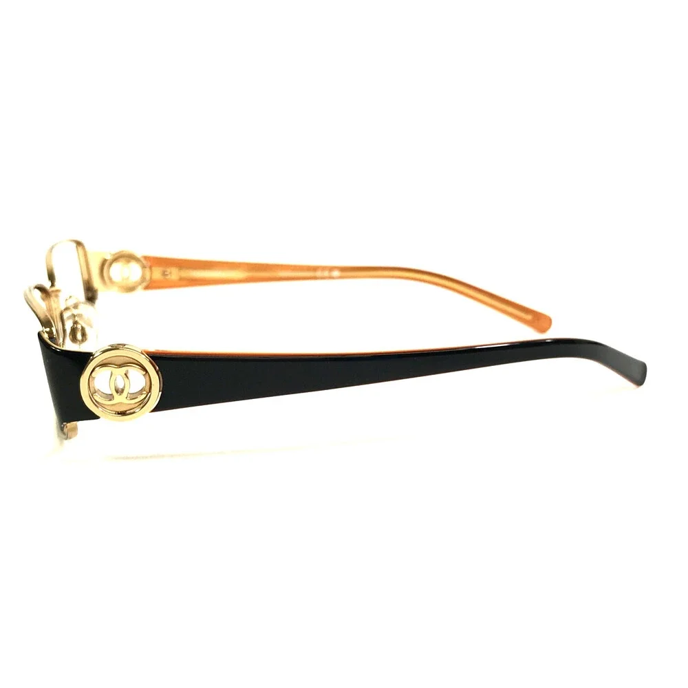 Chanel Eyeglasses Frames 2105 c.341 Black Orange Gold Wire Rim 51-17-130